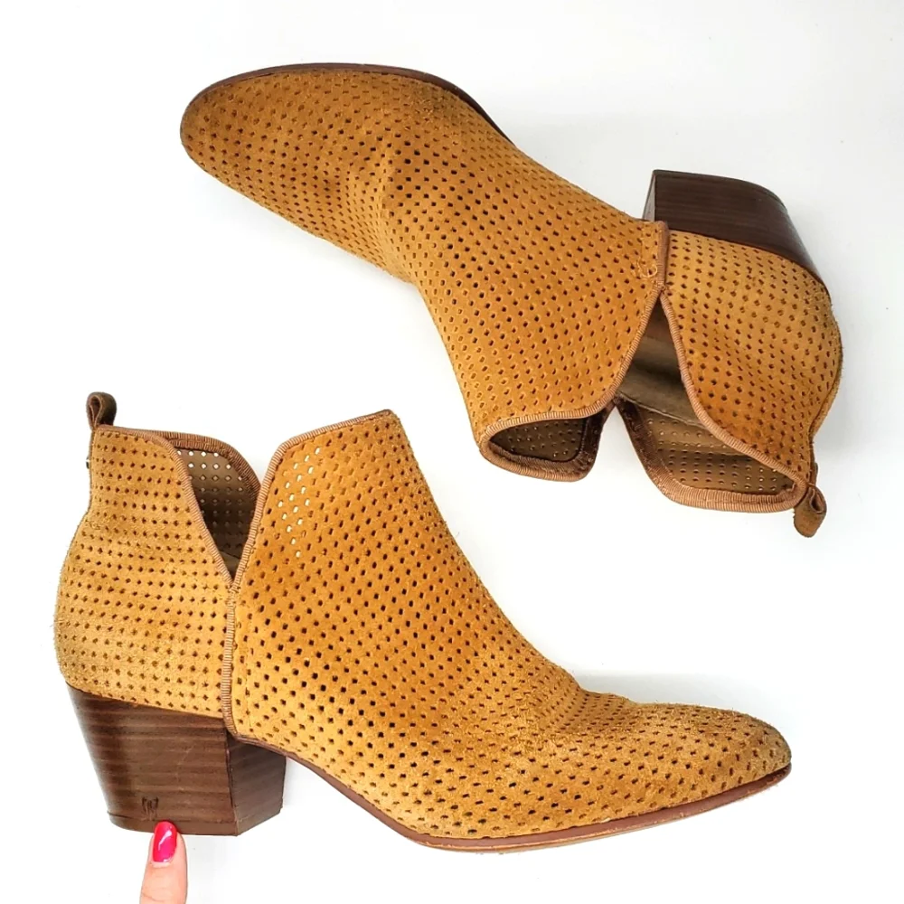 Sam Edelman Rio Tan Leather Ankle Boots 7